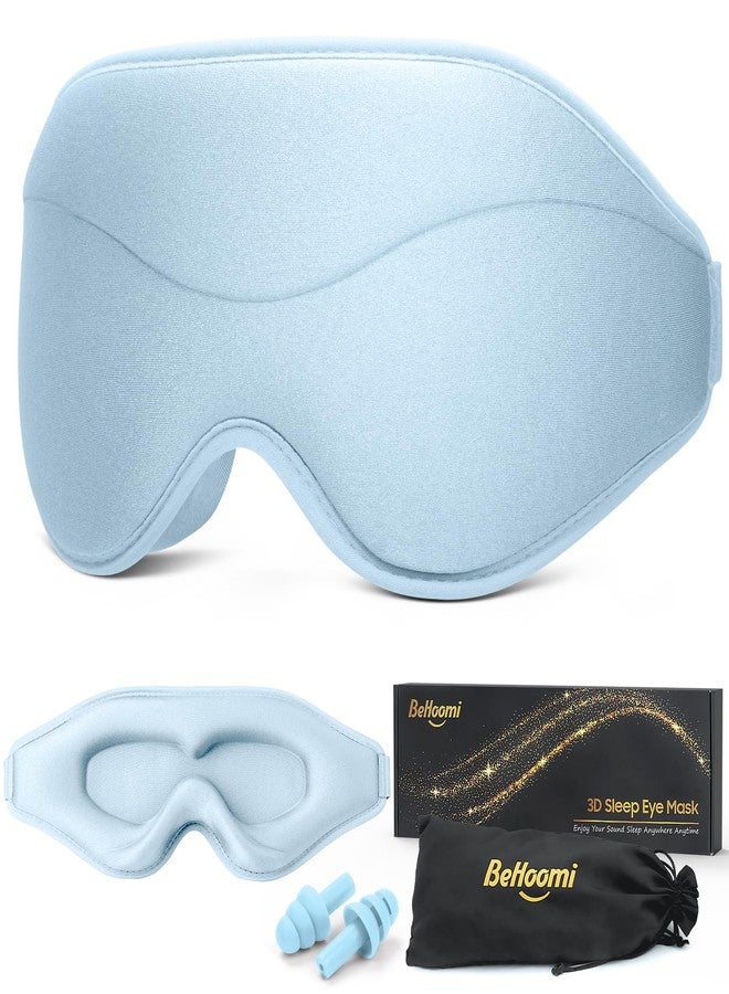 BeHoomi Sleep Mask, Premium Eye Mask for Sleeping, Total Blackout, Superior Soft Comfort, Upgraded 3D Ergonomic Designed Sleeping Mask for Home, Office, Travel, Meditation, Sky Blue - Image 1